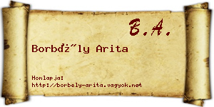 Borbély Arita névjegykártya